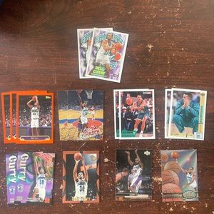 Set of 16 Dell Curry Basketball cards Hornets And More.